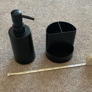 Black Soap Dispenser and Organizer Set